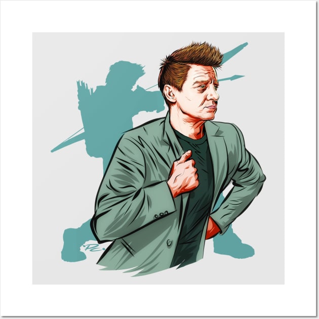 Jeremy Renner - An illustration by Paul Cemmick Wall Art by PLAYDIGITAL2020